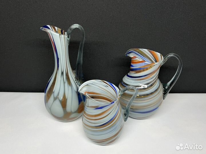 Кувшины цветное стекло СССР
