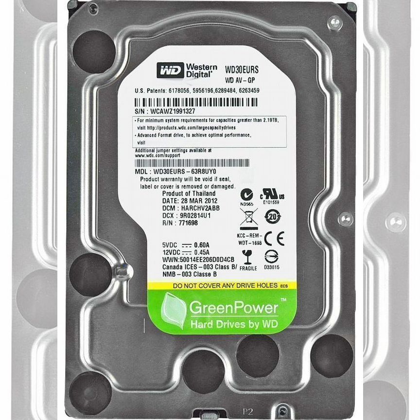 [WD30EFZX] Жесткий Диск Western Digital Wd30eurs 3tb Sata2 Wd30efzx