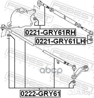 Тяга рулевая 0222GRY61 Febest