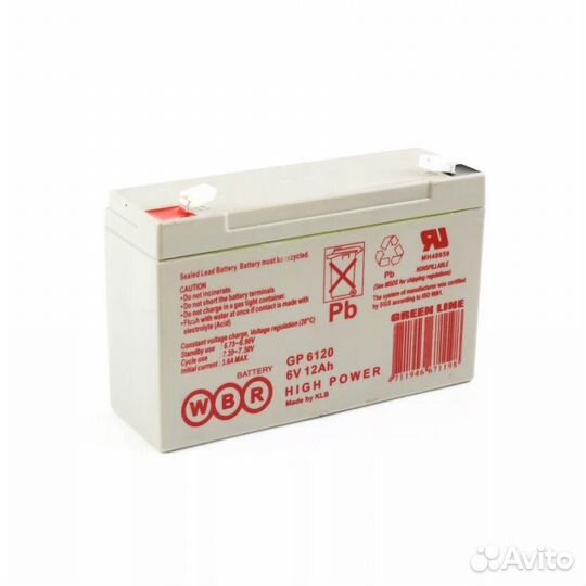 Аккумулятор WBR GP 6120 6V 12 Ah (151х50х99)