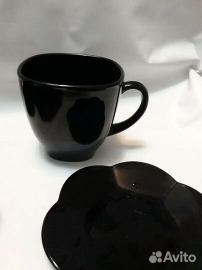 Черная посуда блюдца luminarc Франция