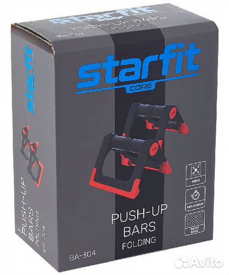 Упоры для отжиманий складные starfit BA-304 черный