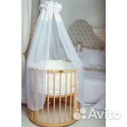 Детская кроватка трансформер круглая