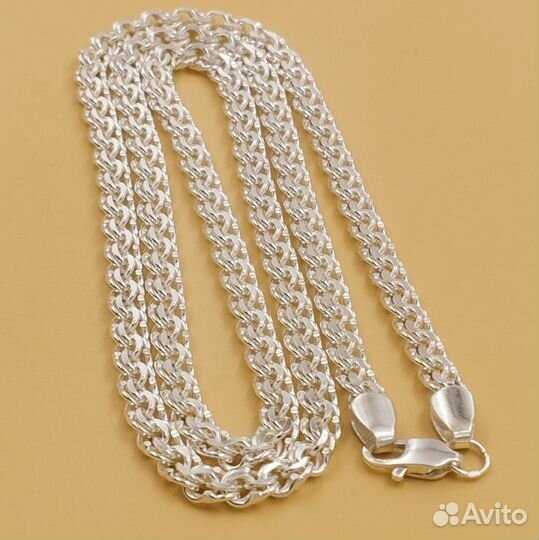 Цепь из серебра бисмарк с гранью, 60 см 24,82 грм