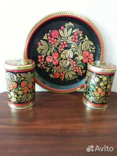 Красивые баночки и поднос СССР