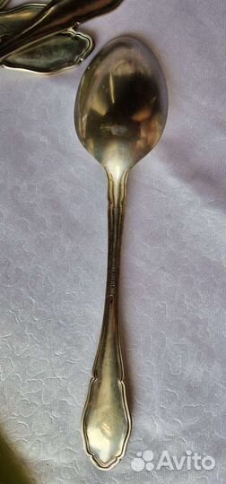 Ложки столовые серебро 800 6 штук. идеальные
