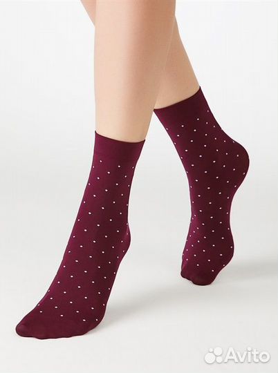 Носки MiNiMi Micro Pois 70 den вишня в горошек