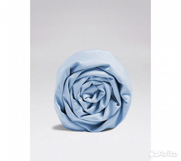 Простынь GoodNight Сатин 200х200х20 Голубой на рез