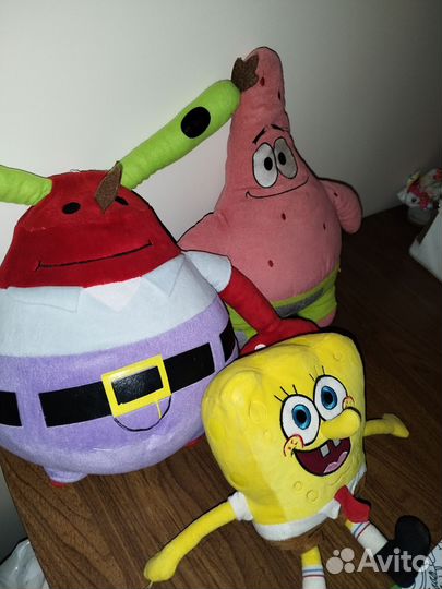 Мягкая игрушка спанч боб, патрик,мистер юджин краб