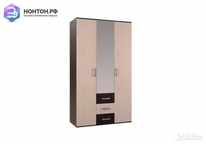 Шкаф трехстворчатый Белла венге / дуб атланта