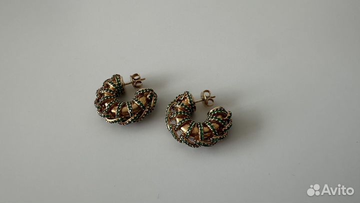 Позолоченные серебряные сережки Bottega Veneta