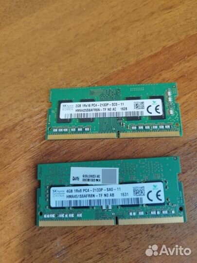 Плашки оперативной памяти SO-dimm4 2и4 Гб note