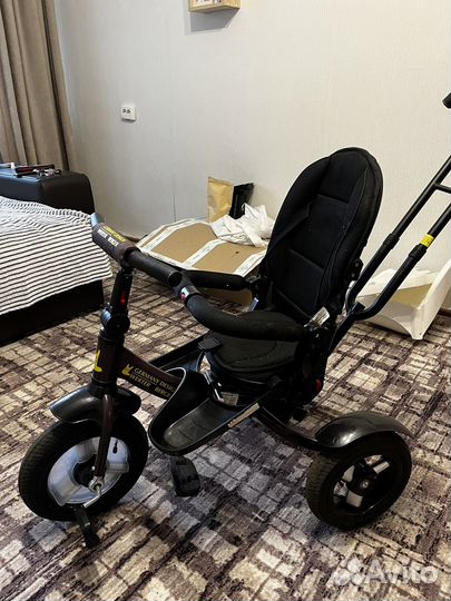 Детский велосипед трехколесный с ручкой