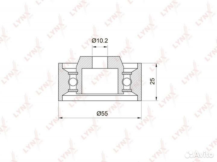 Lynxauto PB-3009 Ролик обводной ремня грм