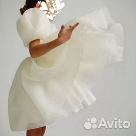 Свадебное корсетное платье из органзы (молочный)