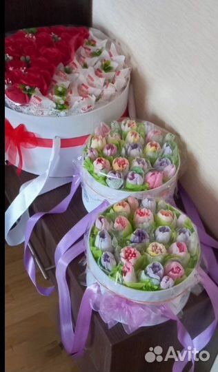 Подарок набор цветов зефир учителю