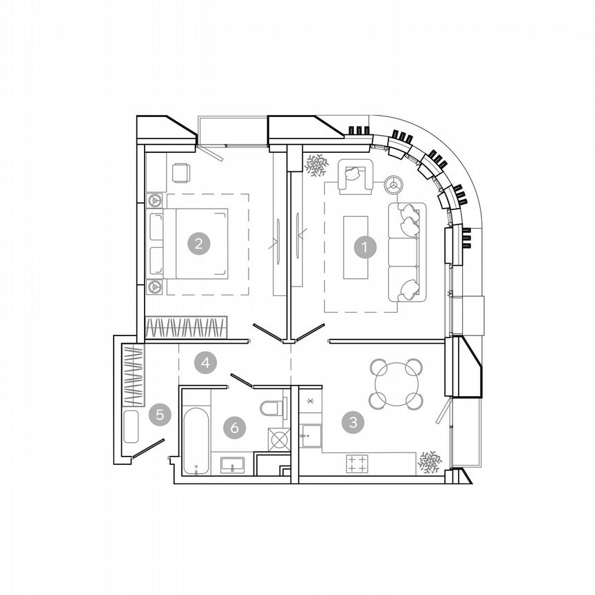 2-к. квартира, 61 м², 3/21 эт.
