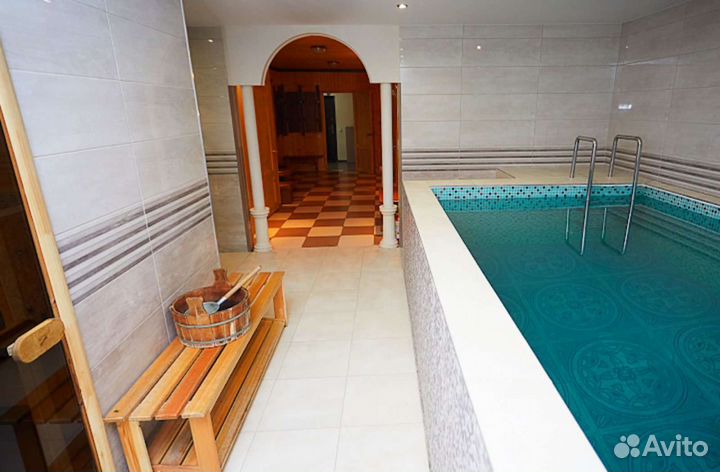 Баня на дровах с бассейном