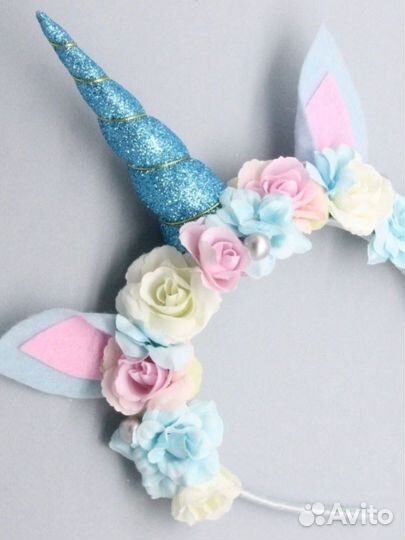 Ободок ушки единорог ручная работа