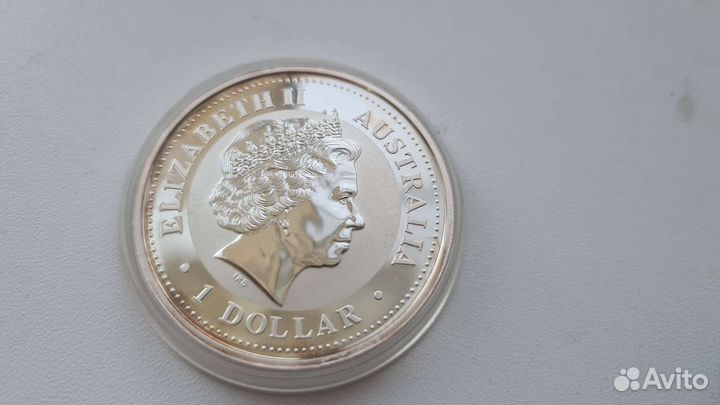 Австралия 1 доллар 2005 Год петуха серебро 999