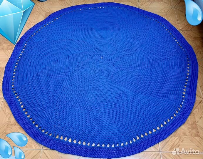Круглый ковер ручной работы из полиэфирного шнура
