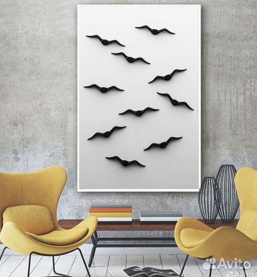 Декоративное украшение Чайка. Гипсовый деко