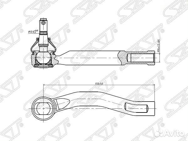 Наконечник рулевой toyota ractis 05- LH