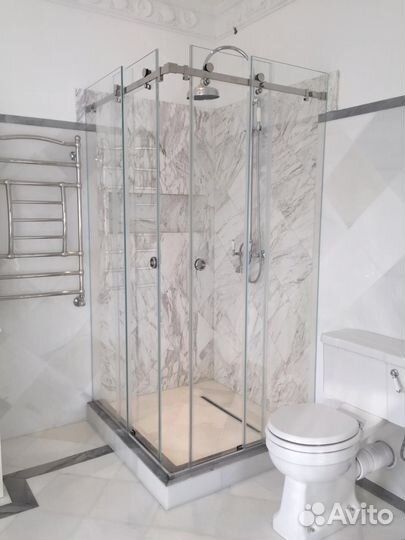 Стеклянные перегородки в ванную на заказ