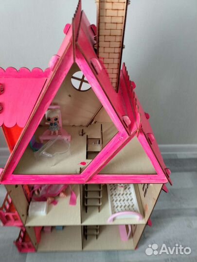 Домик кукольный деревянный для барби