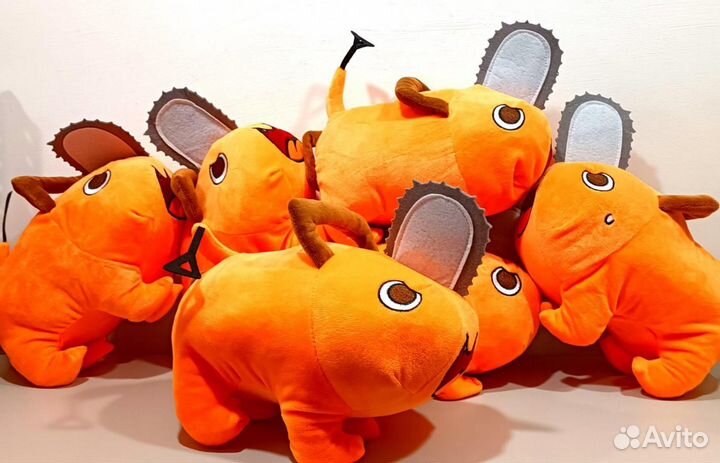 Мягкая игрушка аниме Почита. человек бензопила