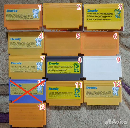 Картриджи для приставки Dendy