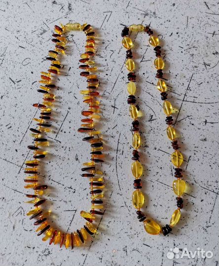 Янтарные натуральные бусы