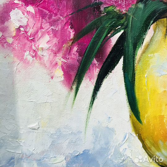 Картина маслом Пионы