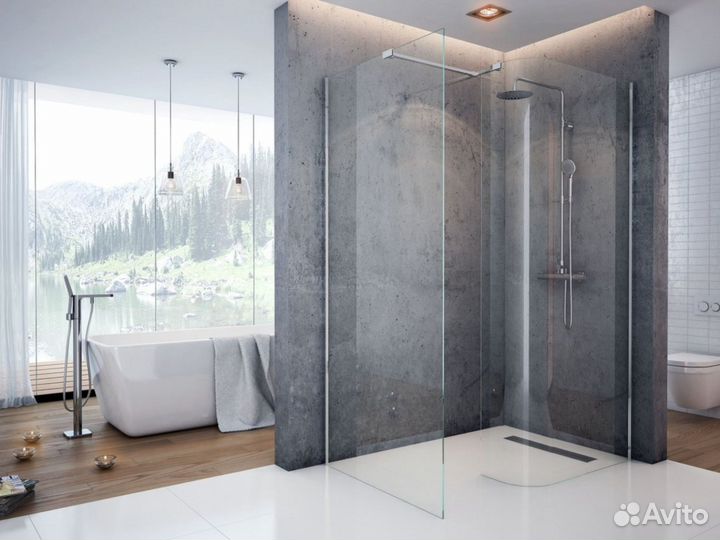 Стеклянные ограждения для душа