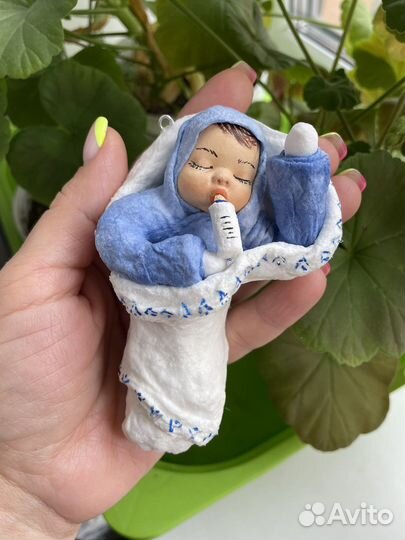 Ватная елочная игрушка