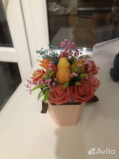 Букет из мыльных роз