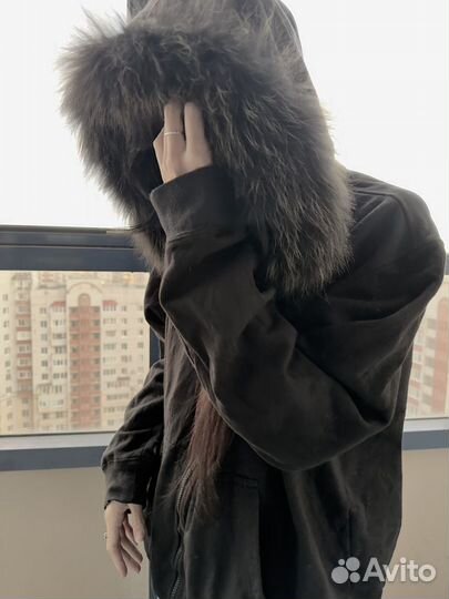 Архивная зип худи с мехом (fur zip hoodie)