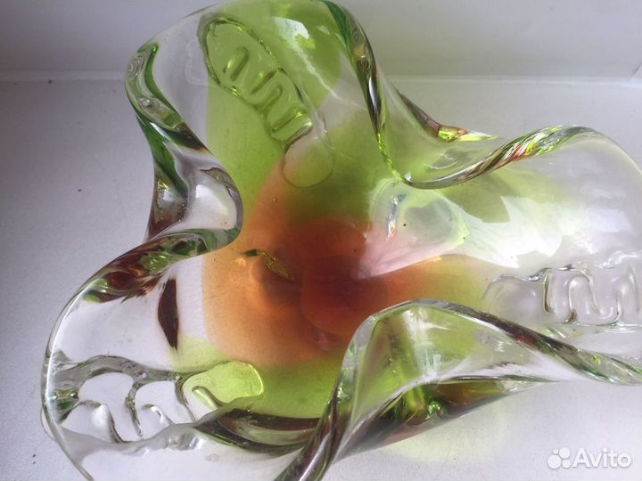 Ваза пепельница богемское стекло