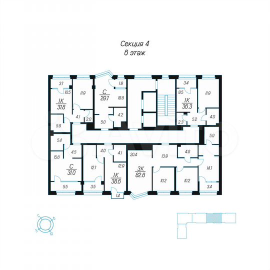 1-к. квартира, 37,8 м², 6/24 эт.