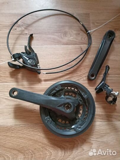 Шатуны, звёзды, передний переключатель, манетки