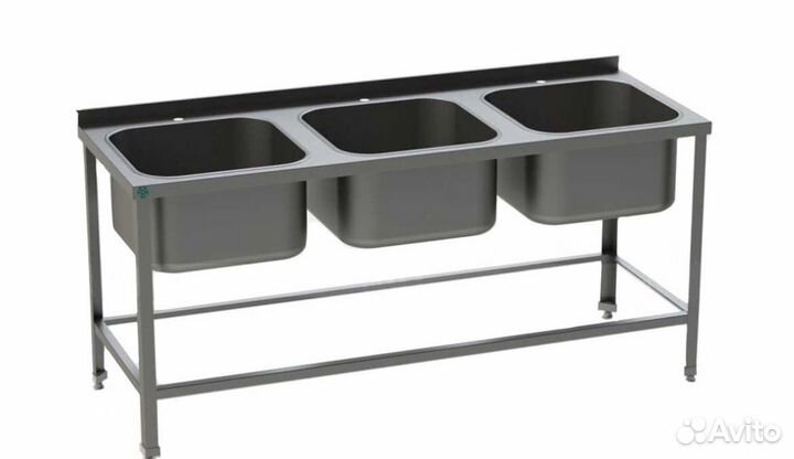 Трехсекционная мойка цельнатянутая