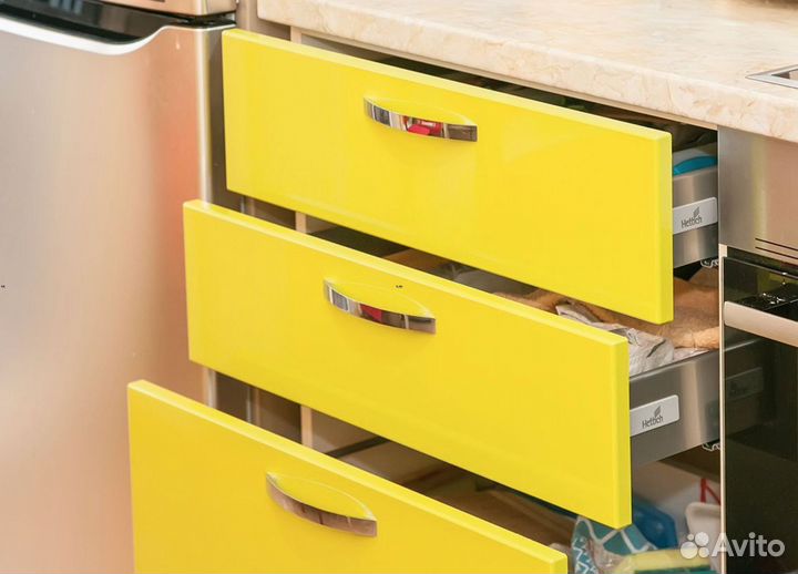 Кухня Жёлтая на заказ с гарантией