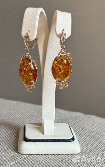 Серьги с янтарем