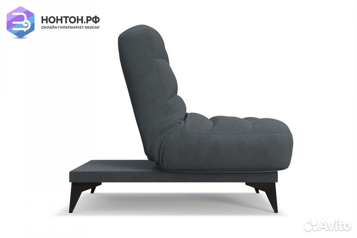 Кресло клик-кляк Арно велюр серо-синий