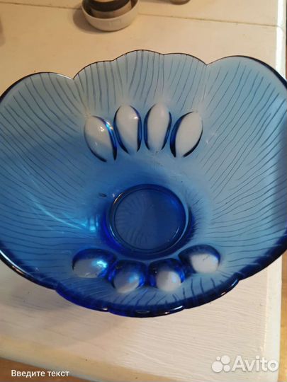 Салатник цветное стекло СССР