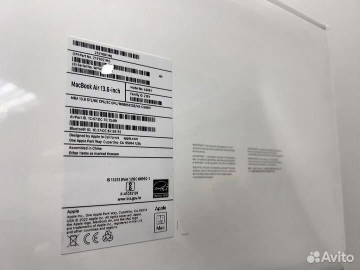 MacBook Air M2 16/512Gb Starlight / новый