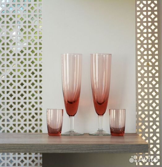 Бокалы из цветного стекла СССР Фужер тонкое стекло