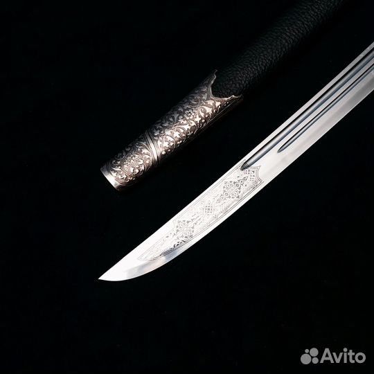 Шашка сувенирная Есаул ножны Кожа Мельхиор