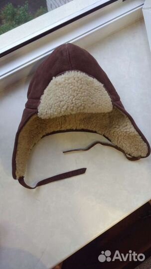 Шапка для мальчика. Замш и натуральный мех