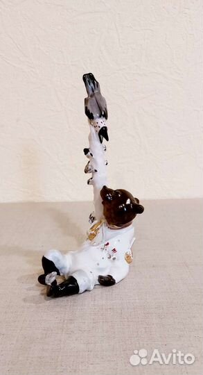 Статуэтка медведь на воеводстве, фарфор СССР 1967г